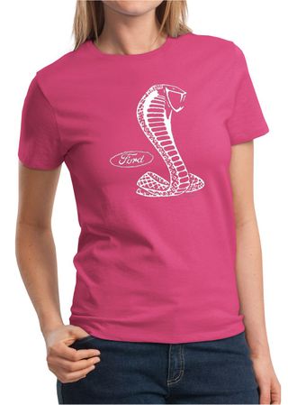 Ford Mustang Cobra Shirt Classic Muscle Car Ladies Tee T-Shirt
