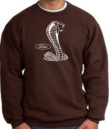 Ford Mustang Cobra Sweatshirt - Adult Brown Sweat Shirt