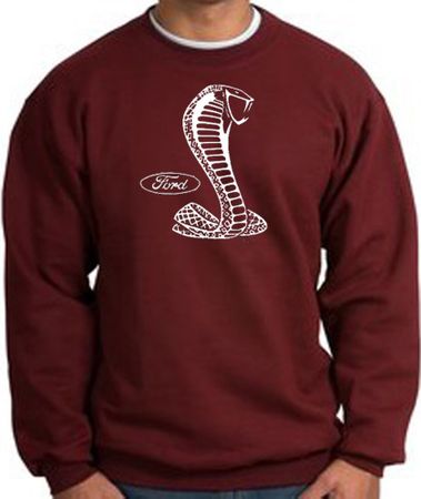 Ford Mustang Cobra Sweatshirt - Adult Maroon Sweat Shirt