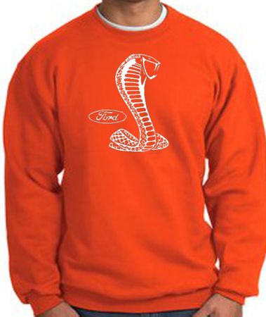 Ford Mustang Cobra Sweatshirt - Adult Orange Sweat Shirt
