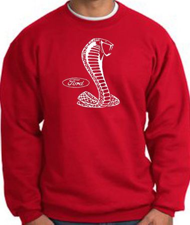 Ford Mustang Cobra Sweatshirt - Adult Red Sweat Shirt