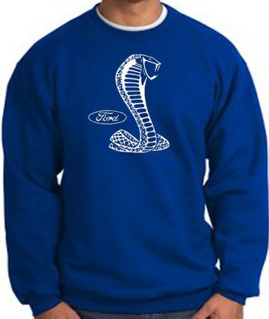 Ford Mustang Cobra Sweatshirt - Adult Royal Sweat Shirt