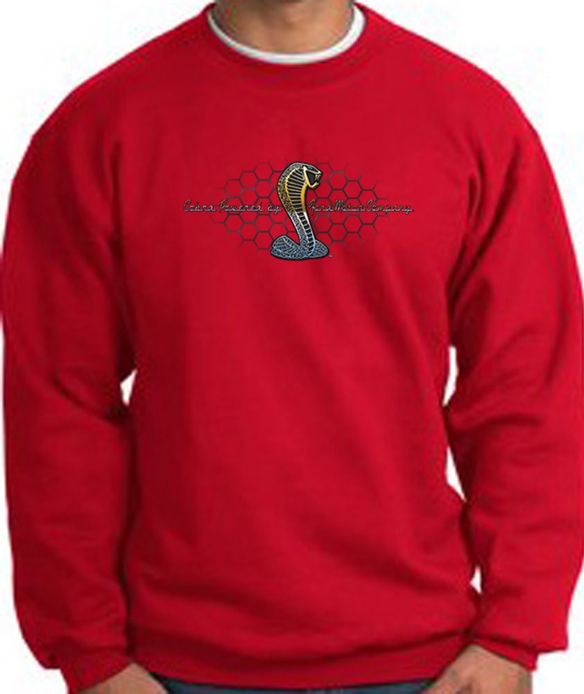 Tee Hunt Mustang Cobra 'Powered By Ford' Hoodie Sweatshirt - Unisex Sizes S-5XL