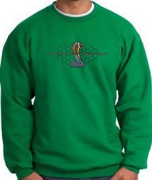 Ford Mustang Cobra Sweatshirt - Motor Company Grill Adult Kelly Green