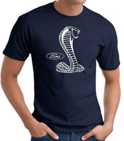 Ford Mustang Cobra T-Shirt - Classic Muscle Car Adult Navy Tee