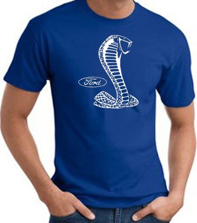 Ford Mustang Cobra T-Shirt - Classic Muscle Car Adult Royal Tee