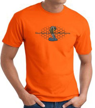 Ford Mustang Cobra T-shirt - Ford Motor Company Grill Orange Tee Shirt