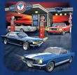 Ford Mustang Gas Station Mens T-shirt - Ford Blue Tee Shirt