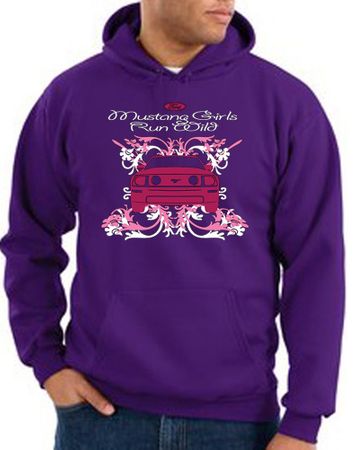 Ford Mustang Hoodie Girls Run Wild Purple Hoody