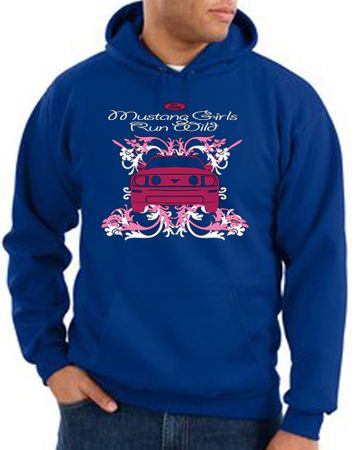 Ford Mustang Hoodie Girls Run Wild Royal Hoody