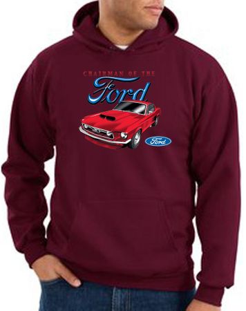 Ford Mustang Hoodie Hooded Sweatshirt Chairman Of The Ford Maroon