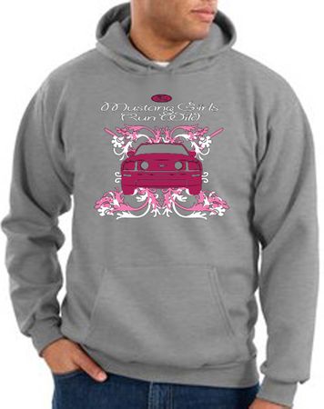 Ford Mustang Hoodie Hooded Sweatshirt Girls Run Wild Heather Hoody