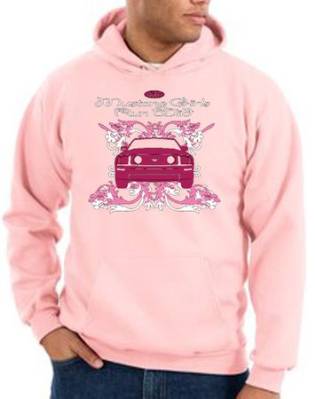 Ford Mustang Hoodie Hooded Sweatshirt Girls Run Wild Pink Hoody