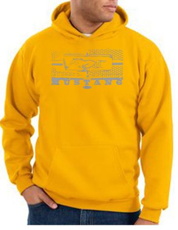 Ford Mustang Hoodie Hooded Sweatshirt Honeycomb Grille Gold Hoody