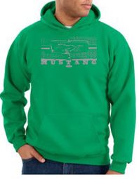 Ford Mustang Hoodie Hooded Sweatshirt Honeycomb Grille Kelly Green Ford Mustang Hoodie Hooded Sweatshirt Honeycomb Grille Kelly Green