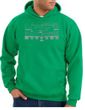 Ford Mustang Hoodie Hooded Sweatshirt Honeycomb Grille Kelly Green