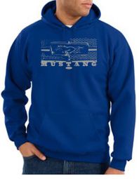 Ford Mustang Hoodie Hooded Sweatshirt Honeycomb Grille Royal Hoody Ford Mustang Hoodie Hooded Sweatshirt Honeycomb Grille Royal Hoody