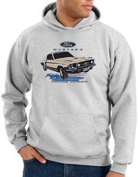 Ford Mustang Hoodie Hooded Sweatshirt - Horsepower Adult Ash Hoody