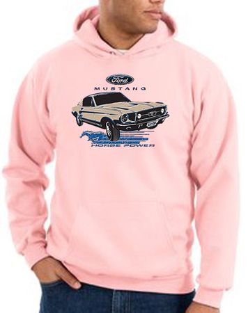 Ford Mustang Hoodie Hooded Sweatshirt - Horsepower Adult Pink Hoody