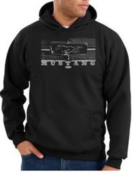 Ford Mustang Hoodie Hooded Sweatshirt Legend Honeycomb Grille Black Ford Mustang Hoodie Hooded Sweatshirt Legend Honeycomb Grille Black