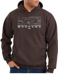 Ford Mustang Hoodie Hooded Sweatshirt Legend Honeycomb Grille Brown Ford Mustang Hoodie Hooded Sweatshirt Legend Honeycomb Grille Brown