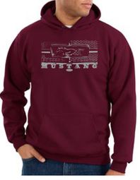 Ford Mustang Hoodie Hooded Sweatshirt Legend Honeycomb Grille Maroon Ford Mustang Hoodie Hooded Sweatshirt Legend Honeycomb Grille Maroon