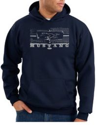Ford Mustang Hoodie Hooded Sweatshirt Legend Honeycomb Grille Navy Ford Mustang Hoodie Hooded Sweatshirt Legend Honeycomb Grille Navy