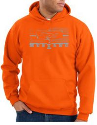 Ford Mustang Hoodie Hooded Sweatshirt Legend Honeycomb Grille Orange Ford Mustang Hoodie Hooded Sweatshirt Legend Honeycomb Grille Orange