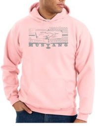 Ford Mustang Hoodie Hooded Sweatshirt Legend Honeycomb Grille Pink Ford Mustang Hoodie Hooded Sweatshirt Legend Honeycomb Grille Pink