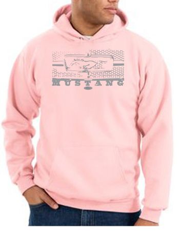 Ford Mustang Hoodie Hooded Sweatshirt Legend Honeycomb Grille Pink