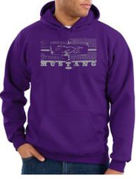 Ford Mustang Hoodie Hooded Sweatshirt Legend Honeycomb Grille Purple Ford Mustang Hoodie Hooded Sweatshirt Legend Honeycomb Grille Purple