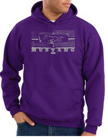 Ford Mustang Hoodie Hooded Sweatshirt Legend Honeycomb Grille Purple