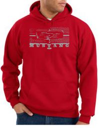 Ford Mustang Hoodie Hooded Sweatshirt Legend Honeycomb Grille Red Ford Mustang Hoodie Hooded Sweatshirt Legend Honeycomb Grille Red