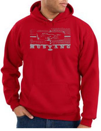 Ford Mustang Hoodie Hooded Sweatshirt Legend Honeycomb Grille Red