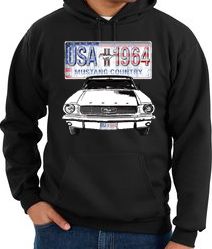 Ford Mustang Hoodie Hooded Sweatshirt USA 1964 Country Hoody