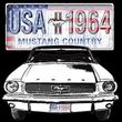 Ford Mustang Hoodie Hooded Sweatshirt USA 1964 Country Hoody
