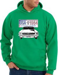 Ford Mustang Hoodie Hooded Sweatshirt USA 1964 Country Kelly Green Ford Mustang Hoodie Hooded Sweatshirt USA 1964 Country Kelly Green
