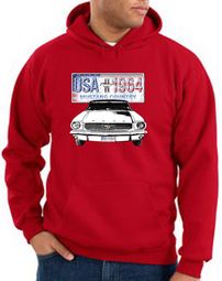 Ford Mustang Hoodie Hooded Sweatshirt USA 1964 Country Red Hoody Ford Mustang Hoodie Hooded Sweatshirt USA 1964 Country Red Hoody