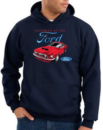 Ford Mustang Hoodie Sweatshirt - Chairman Of The Ford Navy Hoody