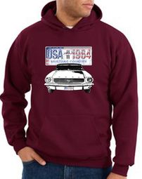 Ford Mustang Hoodie USA 1964 Country Maroon Hoody Ford Mustang Hoodie USA 1964 Country Maroon Hoody