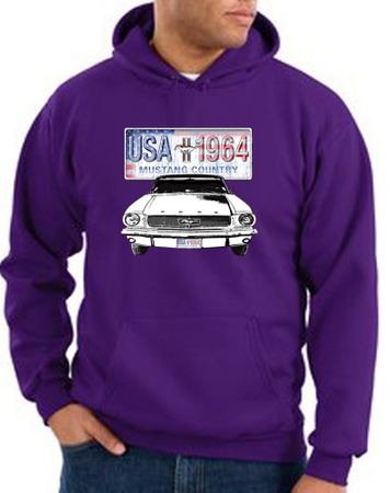 Ford Mustang Hoodie USA 1964 Country Purple Hoody
