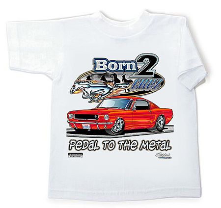 Ford Mustang Kids Shirt - Born 2 Cruz Youth White T-shirt