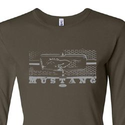 Ford Mustang Ladies Shirt Legend Honeycomb Grille Long Sleeve Tee Ford Mustang Ladies Shirt Legend Honeycomb Grille Long Sleeve Tee