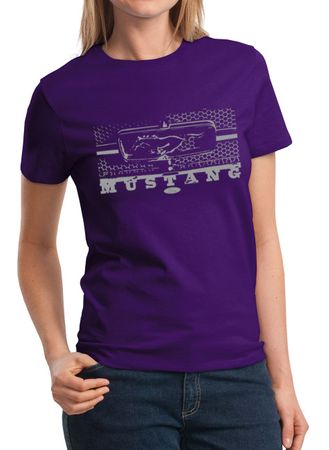 Ford Mustang Ladies Shirt Legend Honeycomb Grille Tee T-Shirt