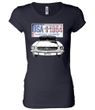 Ford Mustang Ladies Shirt USA 1964 Country Longer Length Tee T-Shirt