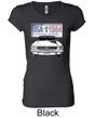 Ford Mustang Ladies Shirt USA 1964 Country Longer Length Tee T-Shirt