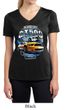 Ford Mustang Ladies Shirt Yellow White GT500 Moisture Wicking V-neck