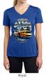 Ford Mustang Ladies Shirt Yellow White GT500 Moisture Wicking V-neck