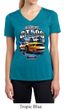 Ford Mustang Ladies Shirt Yellow White GT500 Moisture Wicking V-neck