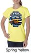 Ford Mustang Ladies Shirt Yellow White GT500 Organic Tee T-Shirt